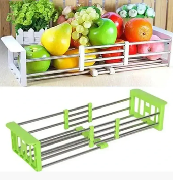 Складна багатофункціональна кухонна полиця Kitchen Drain Shelf Rack, сушарка для посуду та овочів на раковину 0073 фото