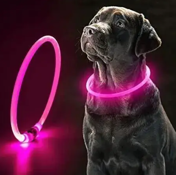 Нашийник для собак з LED підсвічуванням, водостійкий, з USB зарядкою, Синій 0463 фото