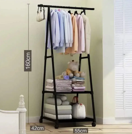 Передвижная напольная вешалка на колесах для одежды The New Coat Rack (160 х 55 х 42 см) 0317 фото