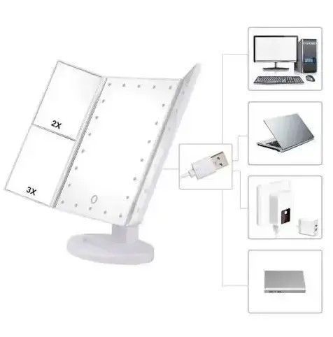 Дзеркало потрійне з Led підсвічуванням Superstar Magnifying Mirror 0843 фото