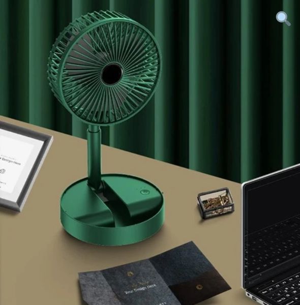 Складаний вентилятор з регулюванням висоти USB Telescopic Folding Fan зелений 0944 фото