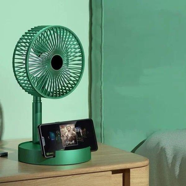 Складаний вентилятор з регулюванням висоти USB Telescopic Folding Fan зелений 0944 фото