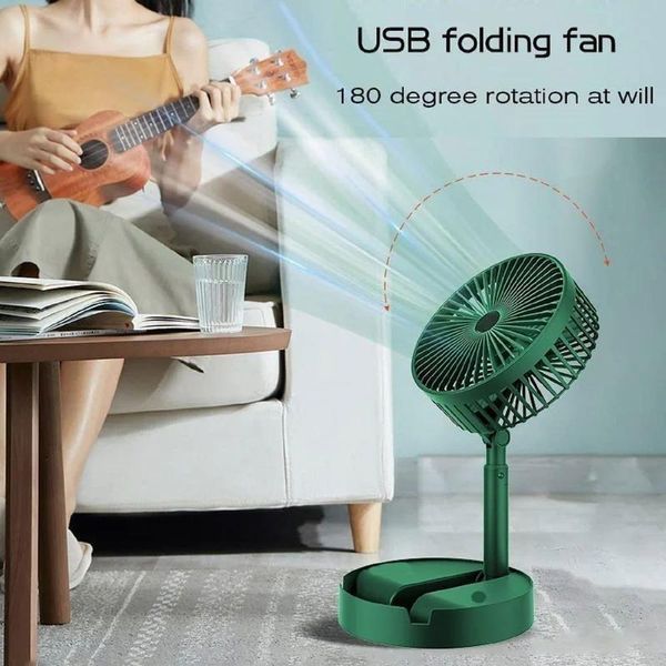 Складаний вентилятор з регулюванням висоти USB Telescopic Folding Fan зелений 0944 фото