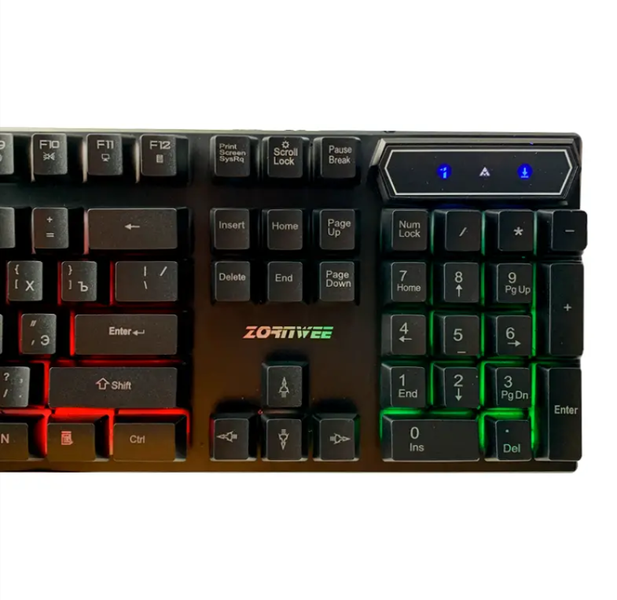 Ігрова дротова клавіатура з RGB підсвіткою ZORNWEE ZE-510 0698 фото
