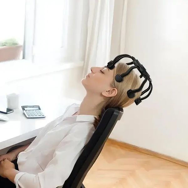 Вібро електромасажер для голови Head Massager BLACK для зняття стресу та розслаблення 0794 фото