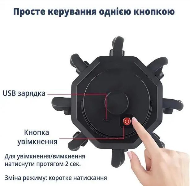 Вібро електромасажер для голови Head Massager BLACK для зняття стресу та розслаблення 0794 фото