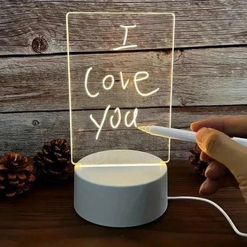 Настільна світлодіодна дошка Led Note для нотаток і малювання стильний функціональний аксесуар 0844 фото