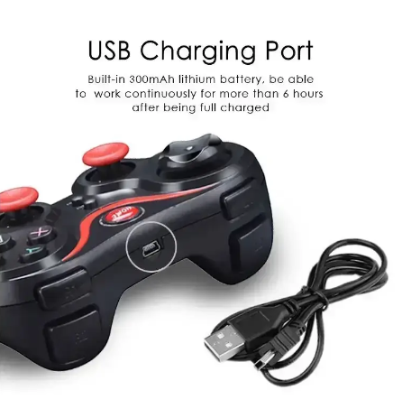 Ігровий бездротовий Bluetooth джойстик Android UKC Gen Game V8 Black/Red 0567 фото