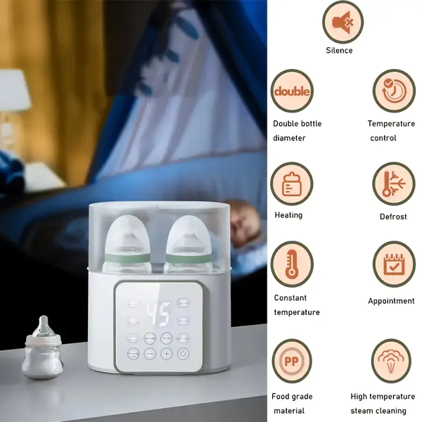 Портативный подогреватель и стерилизатор бутылочек 8-в-1 Smart Care &ndash; быстрый двойной подогрев, точный контроль температуры для грудного молока/смеси 4000 фото