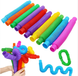 Пластиковые эластичные трубки Fidget Pop Tube 12 шт, сенсорная антистресс игрушка для детей 0568 фото 6