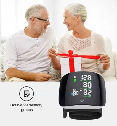 Автоматический тонометр на запястье Blood Pressure Monitor с памятью на 99 замеров 0758 фото